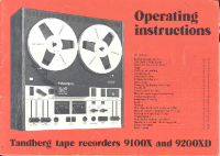 Tandberg 9200-XD - Owners Manual
